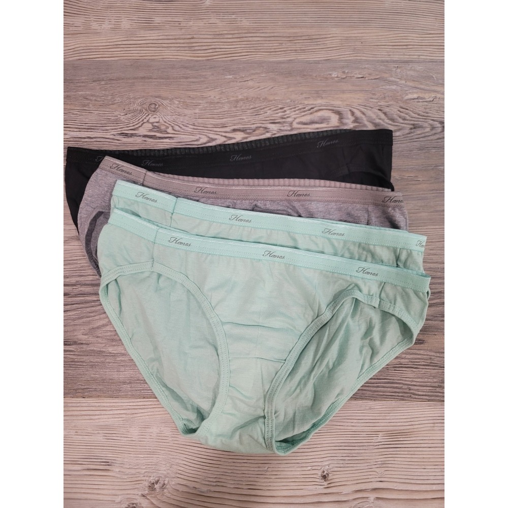 Hanes Cotton Bikini Panties Size 5 Small Petite 4 Pack High Leg Multicolor